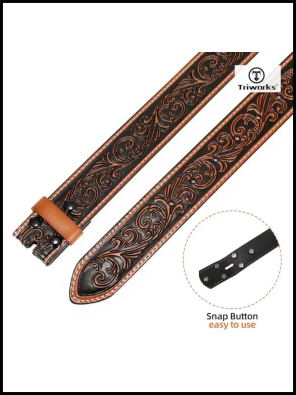 Men's Western Leather Belt Strap Without Buckle 1.5